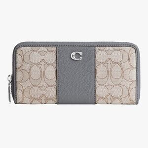 Coach Gray and Tan Signature Wallet
